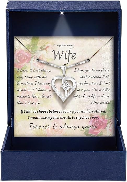 Moissanite Cross Necklace for Women in Light-Up Gift Box Heart Cross Jewelry 1CT Pendant for Women Gift Ideas