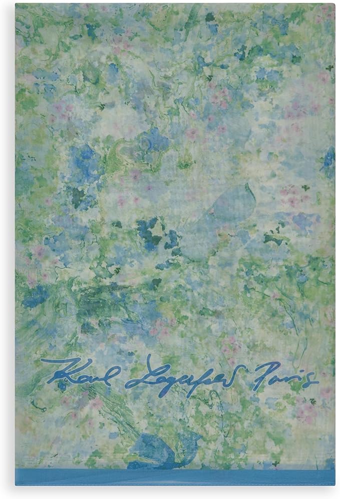 KARL LAGERFELD Paris Women's Water Color Carden Lightweight Scarf, Sky Blue, One Size1